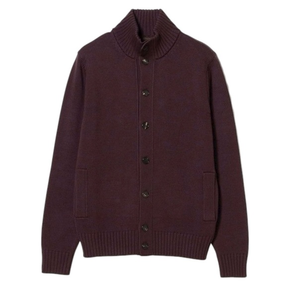 Banana Republic Other - Banana Republic Men's Cotton Cardigan Sweater Jacket Maroon Size Medium NEW